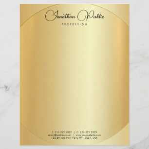 Typography Modern Simple Elegant Gold Template Custom Letterhead