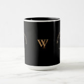 Typography monogram - personalised logo black mug (Center)