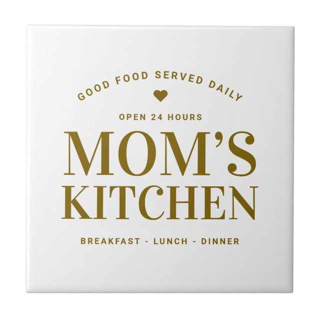 Typography Mum’s Kitchen Custom Tile (Front)