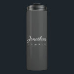 Typography Name Elegant Modern Minimalist Template Thermal Tumbler<br><div class="desc">Typography Script Name Elegant Modern Minimalist Simple Custom Template Add Text Upload Image,  Photo or Business Logo,  Company Name Promotional Classic Thermal Tumbler.</div>