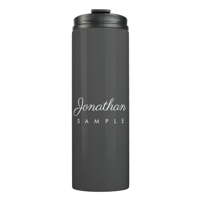 Typography Name Elegant Modern Minimalist Template Thermal Tumbler (Front)