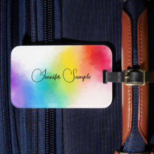 Typography Name Modern Trendy Colourful Template Luggage Tag