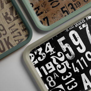 Typography Numbers Decoupage Wrapping Paper