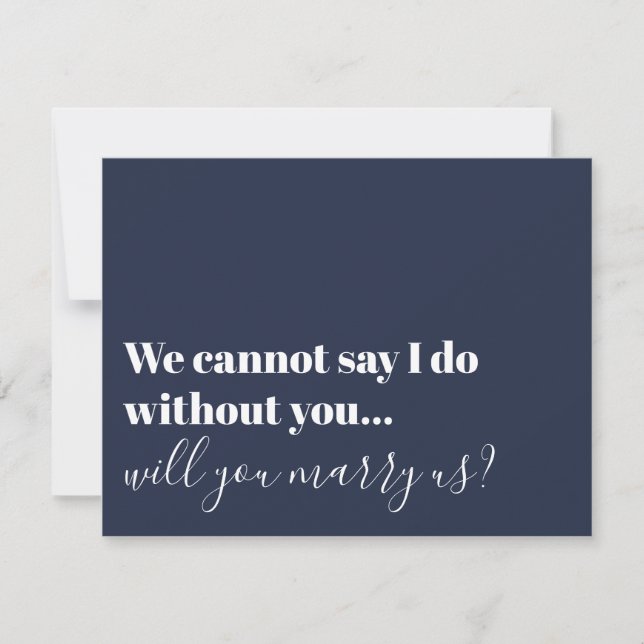 Typography Officiant Proposal Marry Us Invitation (Front)