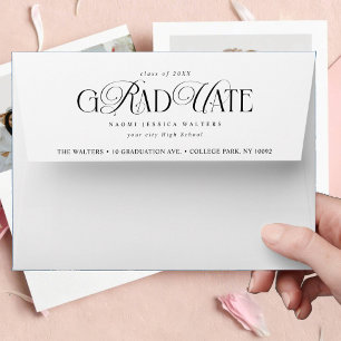 Typography Old Money Graduation  Return Address Envelope