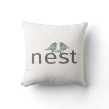 Typography "Our Nest" Grey & Blue Love Birds