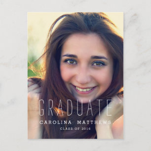 Typography Photo 2016 Graduation Party Invitation Postcard