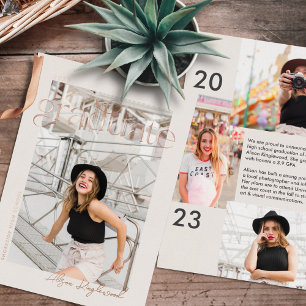 Typography Photo Foil Graduation Announcement