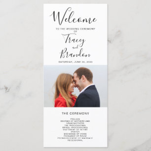 Typography Photo Modern Mass Ceremony Wedding Programme