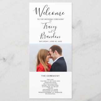 Typography Photo Modern Mass Ceremony Wedding Programme