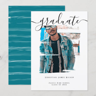 Typography Photo Personalised Graduation Invitation