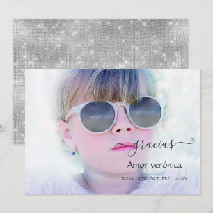 Typography Photo Thank You  Card