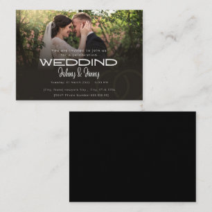 Typography Photo wedding Modern elegant stylish Enclosure Card