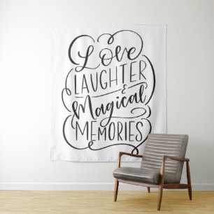 Typography Phrase Love Laughter Magical Memories Tapestry
