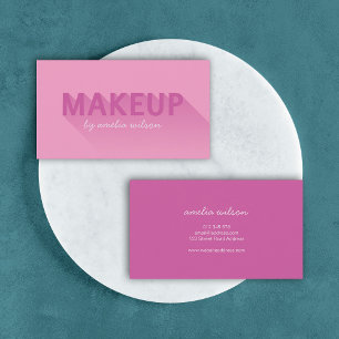 Typography Pink Purple Lavender Makeup Artist Business Card