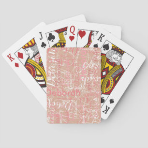 Typography Pinkish Names Dusty Rose Playing Cards