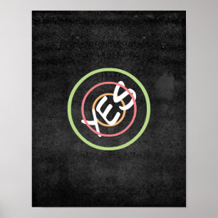 typography poster yes on charcoal grey