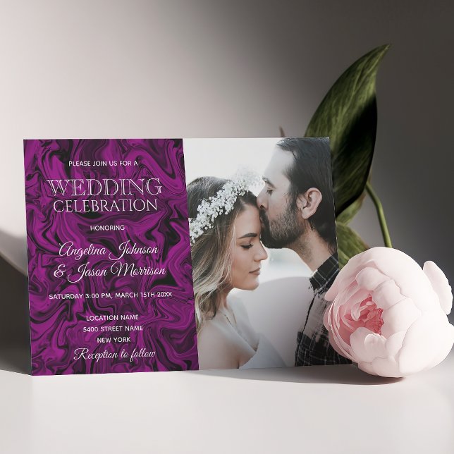Typography Purple Wedding Invitation (Creator Uploaded)