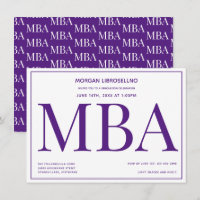 Typography Purple White MBA Graduation Party