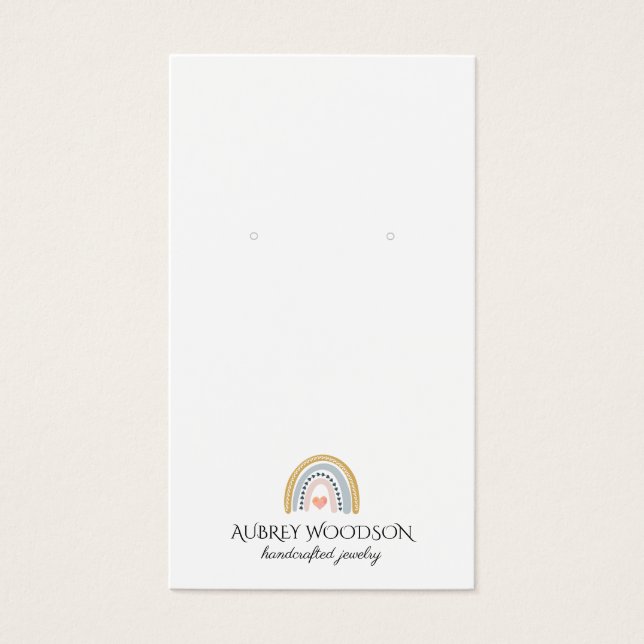 Typography Rainbow Logo Earring Jewellery Display  (Front)