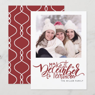 Typography Red Photo Christmas Card