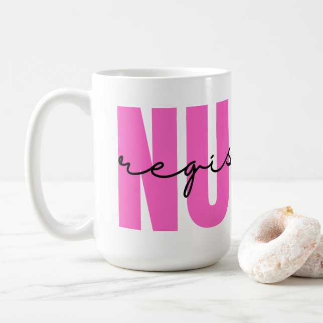 Typography Registered Nurse Mug (With Donut)