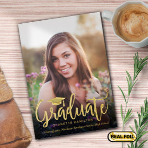 Typography Script Front/Back Photo Graduation