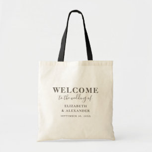 Typography script. Modern simple wedding welcome Tote Bag