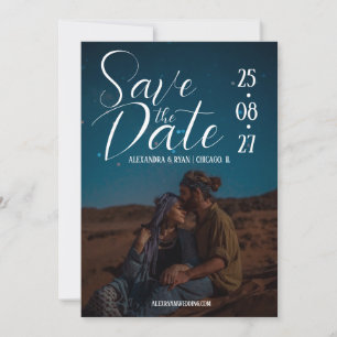 Typography Script Photo Overlay Wedding Save The Date