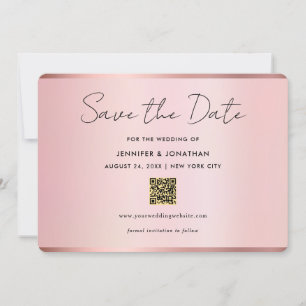 Typography Script Save The Date Chic Rose Gold