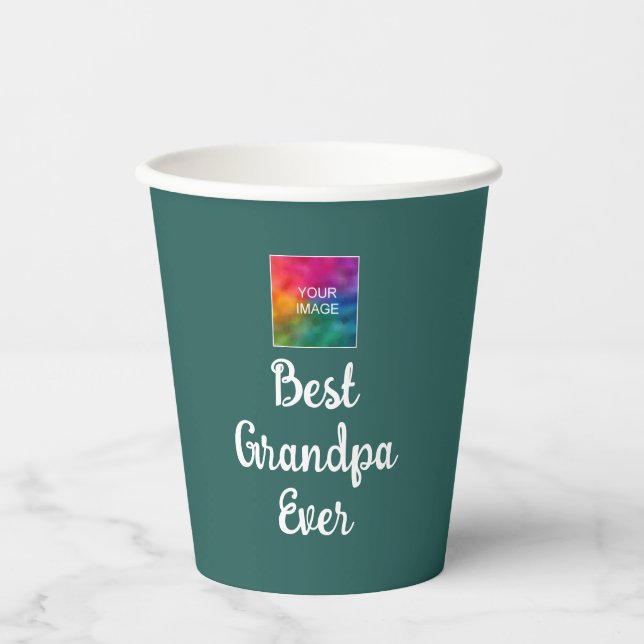 Typography Script Template Best Grandpa Ever Paper Cups (Front)