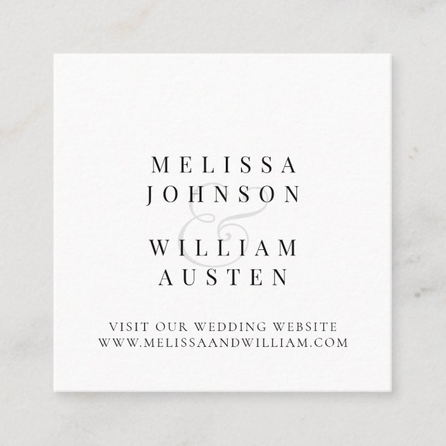 Typography Script Wedding Website Insert Card (Front)