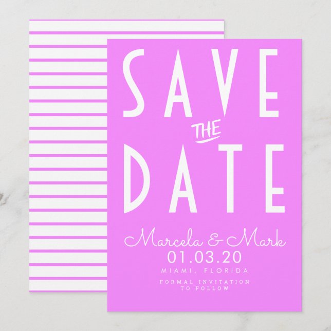 Typography Simple Bright Save The Dates Card (Front/Back)
