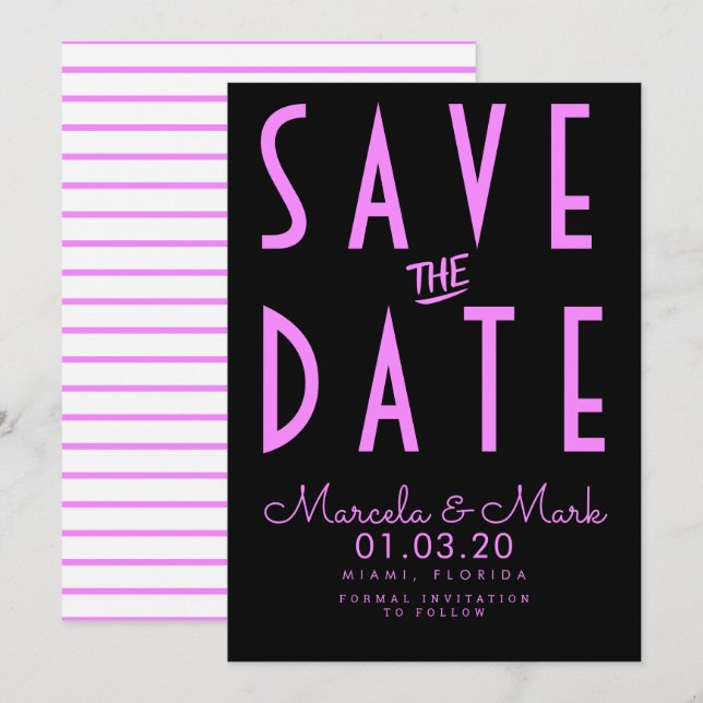 Typography Simple Bright Save The Dates Card (Front/Back)