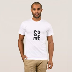 Typography Social Media Cool Black Print T-Shirt