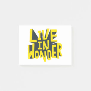 Typography sticker live in wonder Quote Post-it Notes