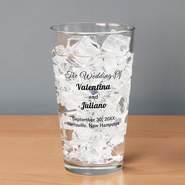 Typography Style Wedding Glass Cup (Creator Uploaded)