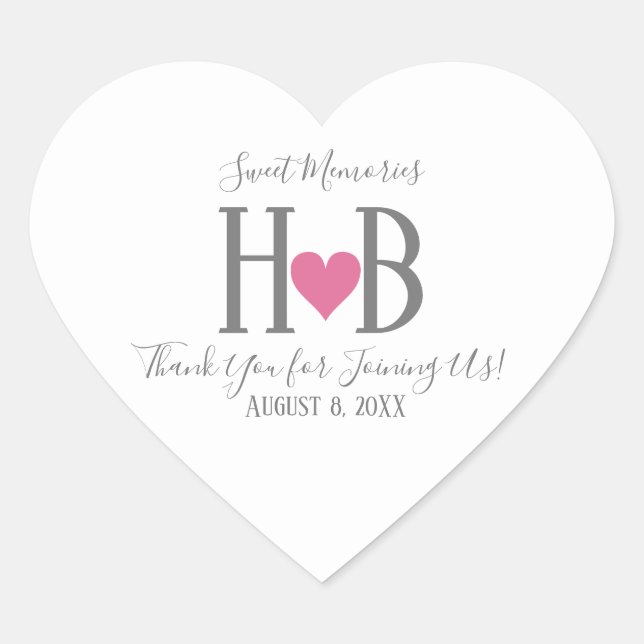 Typography Sweet Memories Wedding Favour Stickers (Front)