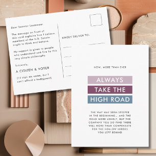 Typography Take the High Road for Senators Postcard