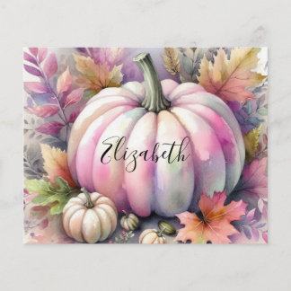 Typography text Fall pumpkins watercolor