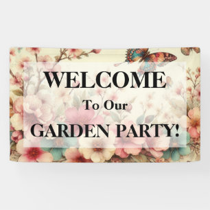 Typography text floral cherry blossom watercolor  banner