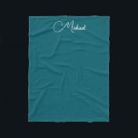 Typography Text Names Template Dark Teal Small Fleece Blanket<br><div class="desc">Custom Trending Create Your Own Template Upload Image Photo Add Typography Script Name or Text Dark Teal Blue & White Small Fleece Blanket. Home Décor / Throw,  High Quality Fleece & Sherpa Blankets Online Shop.</div>