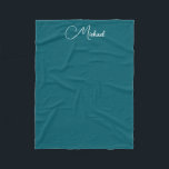 Typography Text Names Template Dark Teal Small Fleece Blanket<br><div class="desc">Custom Trending Create Your Own Template Upload Image Photo Add Typography Script Name or Text Dark Teal Blue & White Small Fleece Blanket. Home Décor / Throw,  High Quality Fleece & Sherpa Blankets Online Shop.</div>