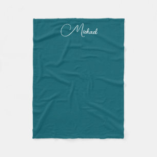 Typography Text Names Template Dark Teal Small Fleece Blanket