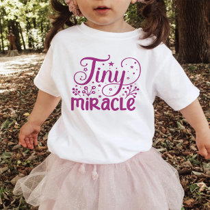 Typography "Tiny Miracle" A Bundle of Joy in Ever Baby T-Shirt