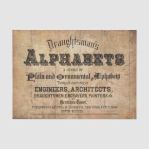 Typography Tissue Paper for Decoupage Furniture