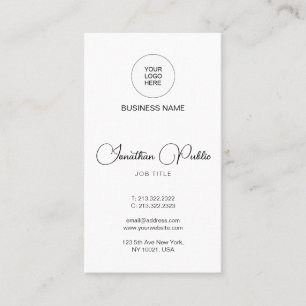 Typography Upload Your Own Logo Here Vertical Business Card