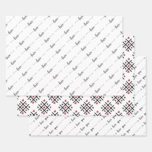 Typography Valentine's Day  Wrapping Paper Sheet