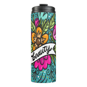Typography, Vintage Style, Retro Vibe, Watercolor, Thermal Tumbler