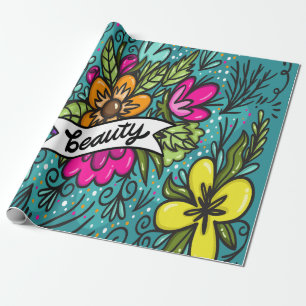 Typography, Vintage Style, Retro Vibe, Watercolor, Wrapping Paper